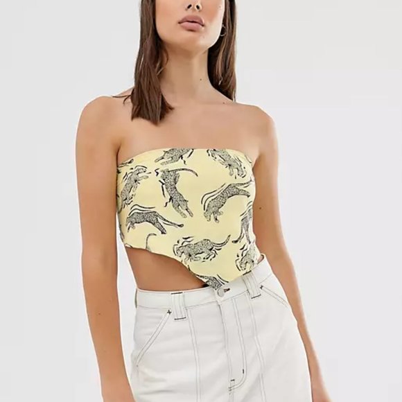 ✨HP✨ Obey Leopard Print Scarf Tube Top - Picture 1 of 5